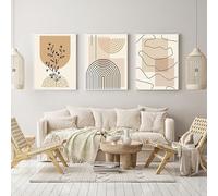 LPFNSF Modern Geometric Plant Decoration Poster, Artistic Abstract Decoration Painting, Printed Poster On The Background Wall Of The Bedroom, Living Room, Office, Frameless (A 1, 40x60cm*3)