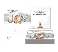 LPG Performing Arts Boxed Christmas Cards Joy Fox Mini Long Glitter Christmas Cards, Full Color Designed Envelopes, Beautiful Keepsake Box (14 Glitter Cards, 14 Coordinating envelopes) (85001)