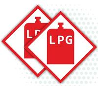 LPG Self Adhesive Vinyl Stickers, 100mm x 100mm, Pack of 2