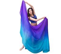 LPHFDCS Belly Dance Veil Silk Shawl For Belly Dancing Shawls Belly Dance Silk Veil Scarves Face Customized Hand Thrown Scarf Gradient Belly Dance Silk Scarf(Blue,200cm-90cm)