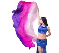 LPHFDCS Belly Dance Veil Silk Shawl For Belly Dancing Shawls Belly Dance Silk Veil Scarves Face Customized Hand Thrown Scarf Gradient Belly Dance Silk Scarf(Pink,200cm-90cm)