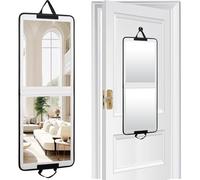 LPHUMEX White Portable Full Length Mirror for Dance Bag, 33x13 Inch Portable Folding Body Mirror for Wedding Golf Swing Workout