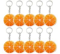 Lpitoy 10 Pcs Artificial Orange Slice Keychain Fake Fruit Key Ring Purse Charms for Tote Bag Backpack Car Key Pendants Ornament