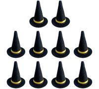 Lpitoy 10 Pcs Mini Witch Hats Wine Bottle Decor Felt Witches Hats Wine Bottle Toppers for Halloween Party Favors Diy Crafts Accessories