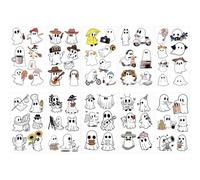 Lpitoy 10 Sheets Halloween Temporary Tattoos Stickers, Horror Ghosts Temporary Tattoos, Waterproof Ghost Temp Tattoo Sticker Halloween Party Favors Supplies