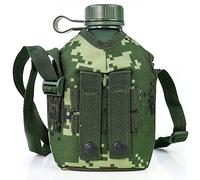 Lpitoy 1l Army Hip Flask Water Bottle Aluminum Wine Pot Military Canteen Camping Hiking Survival Kettle with Cover Outdoor