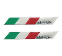 Lpitoy 2 Pcs 3D Italy Flag Car Stickers, Aluminum, Vehicle Emblem, Car, Motorcycle, Truck, Bus, Parallelogram