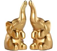 Lpitoy 2 Pcs Elephant Statue Figurines Home Decor Trunk Facing Upwards Elephant Lucky Figurine Office Decorations Ornaments Statues Collection