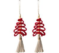 Lpitoy 2 Pcs Macrame Christmas Tree Christmas Decorations Xmas Ornaments Christmas Trees Wall Hanging Pendant Home Decor