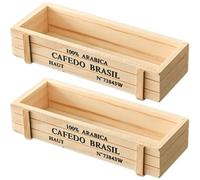 Lpitoy 2 Pcs Wood Planter Box Wooden Succulent Planter Plant Container Box Window Boxes Flower Pot Storage Box for Indoor Outdoor Home Decor