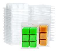 Lpitoy 20 Pcs Wax Melt Clamshell Mold, 6 Cavity Wax Melt Containers Clear Wax Molds for Diy Wax Melt Candle Soap Craft Making Christmas Home Decor