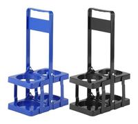 Lpitoy 2pcs Milk Bottle Holder Foldable Plastic Drink Carrier, 2 Holes Reusable Beer Bottle Carrier, Wine Bottle Carrier with Handle