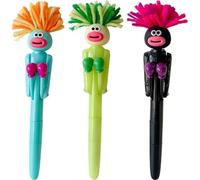 Lpitoy 3 Pcs Fun Character Boxing Pen, Funny Fried Hairy Boxing Ballpoint Pen, Cartoon Interactive Decompression Pen Office School Stationery Writing Pen