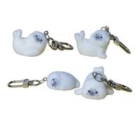 Lpitoy 4 Pcs Cute Seal Keychain Kawaii Animals Keyring Bag Charms Pendant for Backpack Purse Keys Decoration Gift