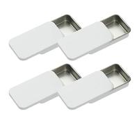 Lpitoy 4 Pcs Metal Empty Slide Tin Containers Rectangle Tin Box Storage Organizer Tins for Candles, Candies, Pills, Jewelry