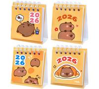 Lpitoy 4pcs Cute Capybara Desk Calendar Portable Desktop Decoration Schedule Planner Mini Calendar Office School Supplies June 2025-2026