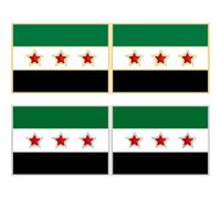 Lpitoy 4pcs Syrian Flag Brooch Pins, Syria Flag Brooch Pin Badge, Metal Lapel Pin Vintage Metal Badge Brooch Clothes Lapel Pins for Men Woman