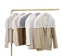 Lpitoy 5 Pcs Clear Shoulder Covers for Clothes, Breathable Clothes Dust Cover Protectors for Suit, Coats, Jackets