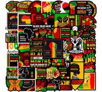 Lpitoy 50 Pcs Black History Month Stickers, Waterproof Decals for Water Bottles Laptops Phones, African American Juneteenth Stickers Party Decorations