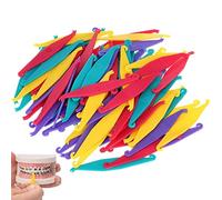 Lpitoy 50 Pcs Braces Rubber Band Tool Dental Elastic Rubber Bands Placers Orthodontic Elastic Placer, Random Color