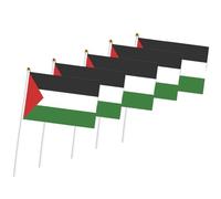 Lpitoy 5pcs Estonia Palestine Polyester Hand Flag Small Size Flying Hand Flag Algeria National Waving Flag Home Decoration 14x21cm