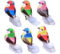 Lpitoy 6 Pcs Artificial Birds Fake Birds Decorative Ornaments Realistic Birds for Garden Floral Arrangements and Christmas Decor Yard Patio Decor