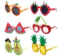 Lpitoy 6 Pcs Novelty Party Sunglasses, Funny Fruit Shape Luau Party Sunglasses Hawaiian Tropical Glasses Beach Themed Party Supplies Decoration