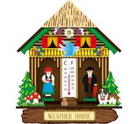 Lpitoy and Rainy Box Home Weather House Household Barometer Inside Barometer Indoor and Hygrometer Wireless Hygrometer Humidity Wall-mounted Plastic Wall Hanging