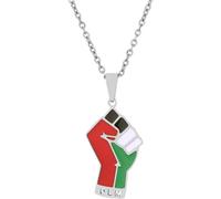 Lpitoy Art Palestine Map Pendant Necklaces - Ethnic Pattern Flag Region Palestine Maps Collarbone Chain Necklaces Charm Hip Hop Patriotism Jewelry