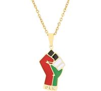 Lpitoy Art Palestine Map Pendant Necklaces - Ethnic Pattern Flag Region Palestine Maps Collarbone Chain Necklaces Charm Hip Hop Patriotism Jewelry