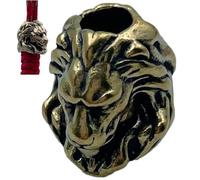 Lpitoy Brass Lion Head Knife Lanyard Beads Outdoor Paracord Pendants Vintage Lion Charms Handmade DIY Umbrella Rope Accessories