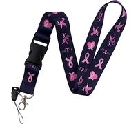 Lpitoy Breast Cancer Awareness Lanyard Key Card Holders Phone Key Badge Camera Usb Holders Neck Rope Lanyard with Keyring