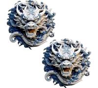 Lpitoy Car Sticker, Blue and White Porcelain Dragon Head Car Decals, Self-adhesive Decals for Car Truck Motorcycle, Car Hood Body Side Rear Window Stickers
