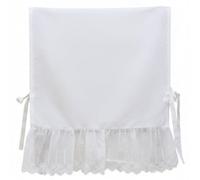 Lpitoy Chair Back Cover, French Style White Lace Dining Chair Back Protective Cover Backrest Slipcover, Removable Chair Covers for Home Wedding Party