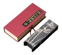 Lpitoy Chinese Small Folding Screen, Screen Dividers 6 Panel Folding Mini Screens of Gifts with Bamboo Zen Artistic Patterns for Living Room and Desktop Decorative