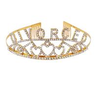 Lpitoy Divorced Crowns and Tiaras, Rhinestone Crystal Divorced Crown for Women, Divorce Party Hair Accessories