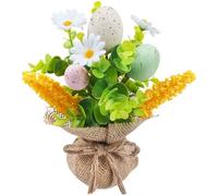 Lpitoy Easter Mini Egg Trees, 24cm Led Decorations Eggs Ornament Twig,Artificial Decorative Centerpieces for Birthday Home Party Spring Decor