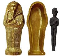 Lpitoy Egyptian Pharaoh Queen Mummy Coffin Khufu Pyramid Magic Prop Sacrificial Spell Resin Ornament Statue Decorating Supplies