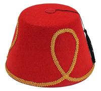 Lpitoy Fez Hat, Red Fez Hat with Tassel, Traditional Turkish Hat, Moroccan Hat for Men Women, Halloween Christmas Cosplay Moroccan Costume Accessory