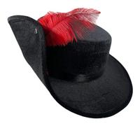 Lpitoy Gentleman Fedoras Hats Adult Musketeer Hat Classic 1920s Trilby Jazz Hat Manhattan Wide Brim Hat Feather Decor Vintage Zoro Caps