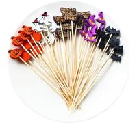 Lpitoy Halloween Cocktail Picks, 100 Pcs Halloween Toothpicks for Dessert, Halloween Cocktail Skewers for Appetizers Fruit, Halloween Party Supplies