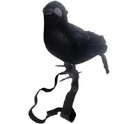 Lpitoy Halloween Realistic Crow with Shoulder Strap Black Feather Crow Statue Halloween Party Decoration Bird Props for Holiday Dressing