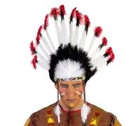Lpitoy Indian Feather Hat American Warbonnet Feather Headdress Hat Carnival Cosplay Props Hair Accessories
