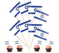 Lpitoy Israel Flag Food Toothpicks Israel Cocktail Stick Mini Nation Flag Food Stick Party Accessory for Cake Toppers Sandwich Fruit