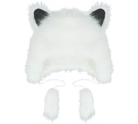 Lpitoy Kawaii Cat Ear Beanie Hat Plush Winter Warm Cap Funny Anime Hat Lovely Lolita Hat Costume Party Hat for Women Girls