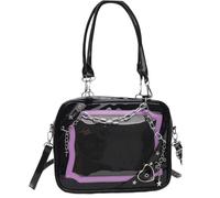 Lpitoy Kawaii Ita Bag, Y2k Star Heart Crossbody Messenger Bag with Metal Chain, Aesthetic Tote Shoulder Purse for Women Girls for Anime Pins Display
