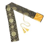 Lpitoy Long Storage Bag Samurai Swords Pouch Vintage Pattern Storage Bag Silk Han Dynasty Carrying Bag with Tassel