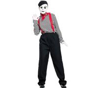 Lpitoy Mime Costume for Men, Adult Mime Costume, Halloween Mime Costume, Mime Fancy Dress, Mime Artist Costume