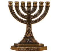 Lpitoy Mini 7-branch Menorah Candle Holder for Shabbat,Tabernacle, Jewish Candle Holder Home Decor Ornaments Table Centerpiece Display