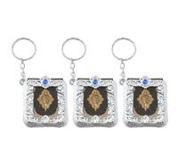Lpitoy Mini Ark Quran Book Keychains 3pcs Real Paper Can Read Arabic the Koran Pendant Muslim Jewelry Religious Symbol Keyrings